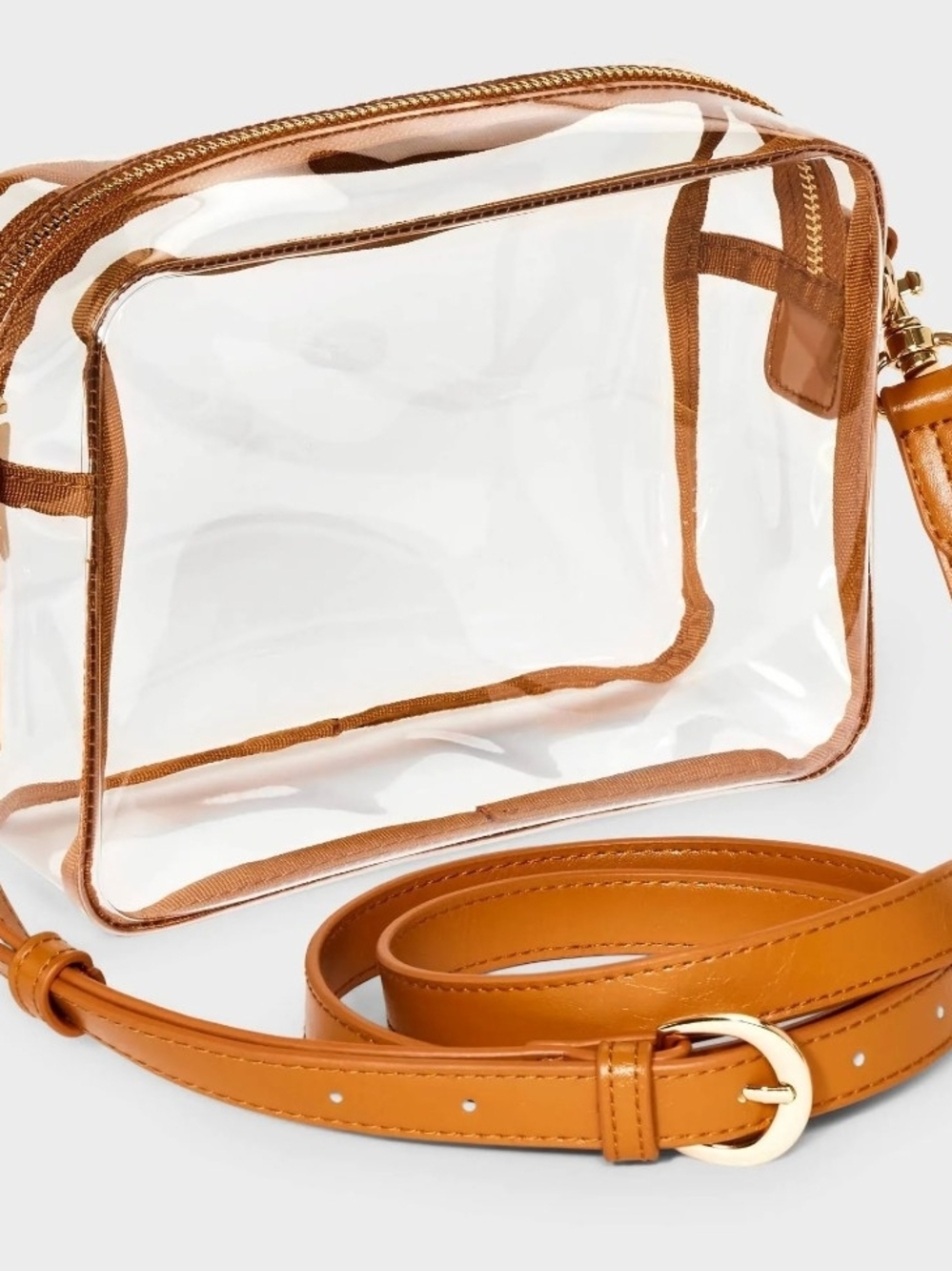 Universal Thread Clear Crossbody with Tan Trim and Strap